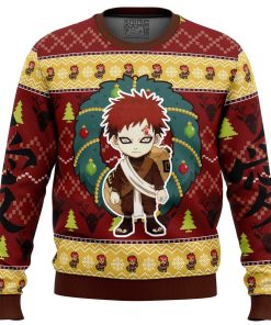 9Heritages 3D Anime Naruto Shippuden Gaara Chibi Custom Fandom Ugly Christmas Sweater