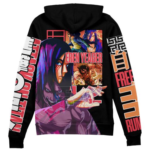 9Heritages 3D Anime Attack On Titan Eren Yeager V3 Custom Fandom Hoodie