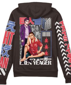 9Heritages 3D Anime Attack On Titan Eren Yeager Custom Fandom Hoodie