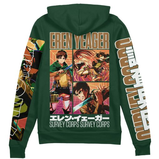 9Heritages 3D Anime Attack On Titan Eren Yeager Custom Fandom Hoodie