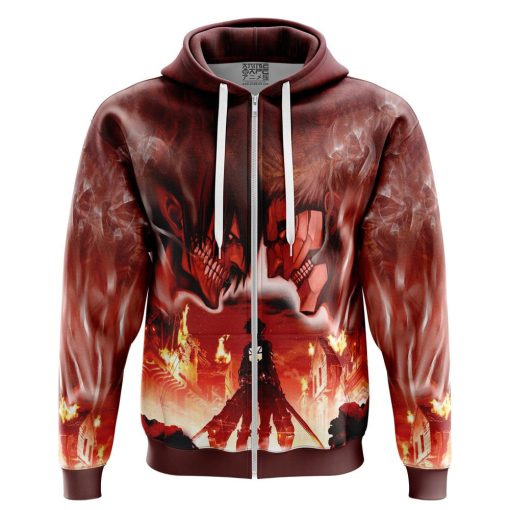 9Heritages 3D Anime Attack On Titan Burning Custom Fanodm Hoodie