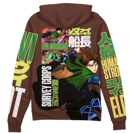 9Heritages 3D Anime Attack On Titan Levi Ackerman V3 Custom Fandom Hoodie