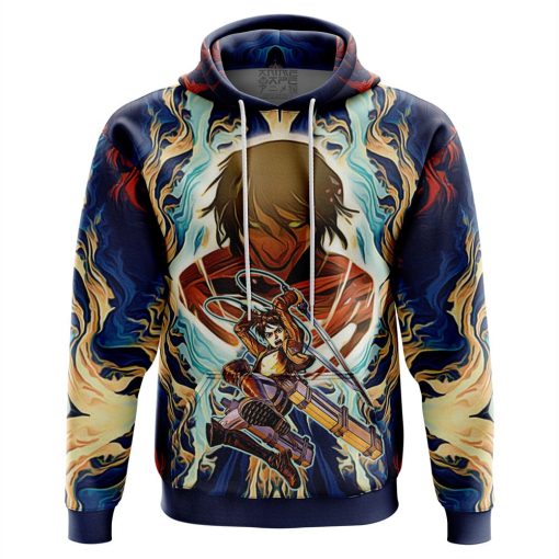 9Heritages 3D Anime Attack On Titan Trippy Eren Yeager Custom Fandom Hoodie