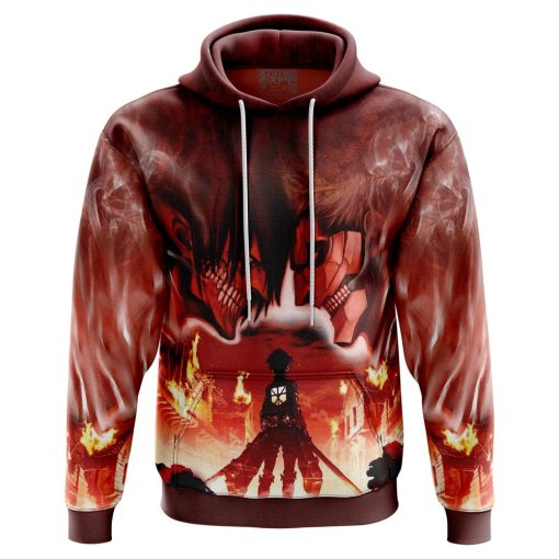 9Heritages 3D Anime Attack On Titan Burning Custom Fandom Hoodie