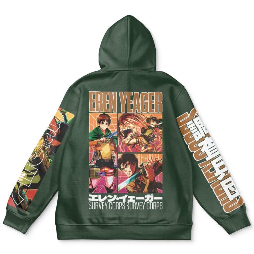 9Heritages 3D Anime Attack On Titan Eren Yeager Custom Fandom Hoodie