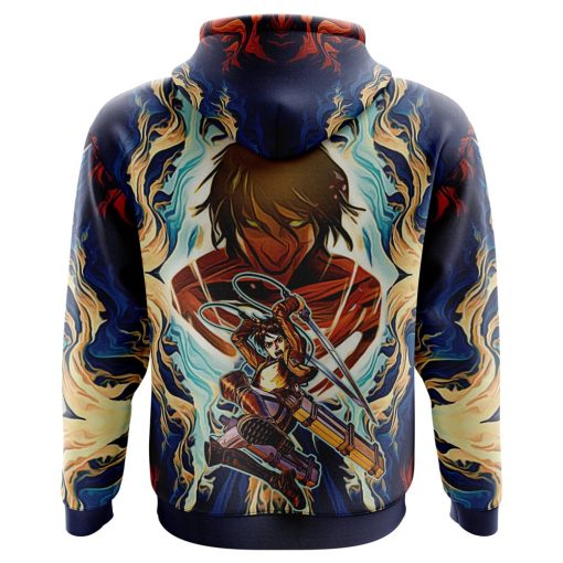 9Heritages 3D Anime Attack On Titan Trippy Eren Yeager Custom Fandom Hoodie