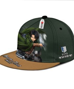 Levi Ackerman Snapback Hats Custom Attack On Titan Anime Hat