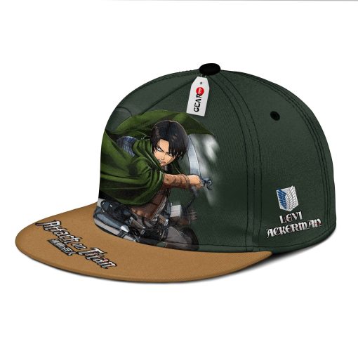 Levi Ackerman Snapback Hats Custom Attack On Titan Anime Hat