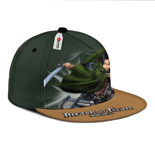 Levi Ackerman Snapback Hats Custom Attack On Titan Anime Hat