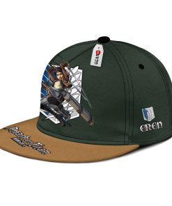 Survey Corp Eren Snapback Hats Custom Attack On Titan Anime Hat