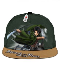 Levi Ackerman Snapback Hats Custom Attack On Titan Anime Hat