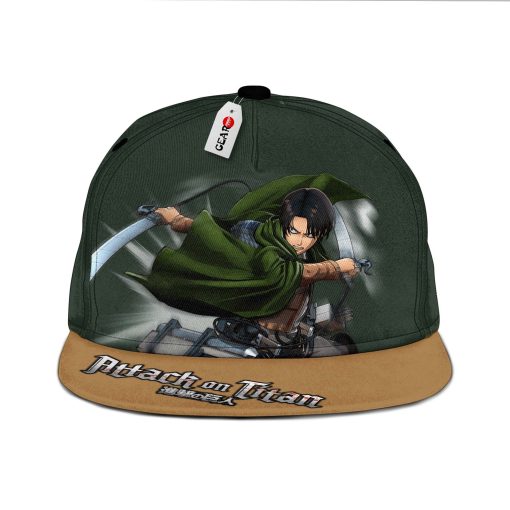 Levi Ackerman Snapback Hats Custom Attack On Titan Anime Hat