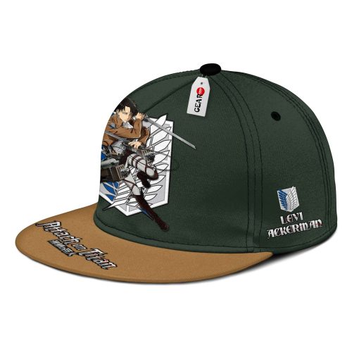 Captain Levi Ackerman Snapback Hats Custom Attack On Titan Anime Hat