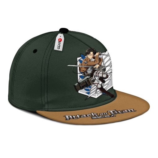 Captain Levi Ackerman Snapback Hats Custom Attack On Titan Anime Hat