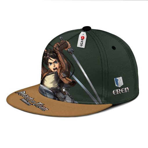 Eren Snapback Hats Custom Attack On Titan Anime Hat