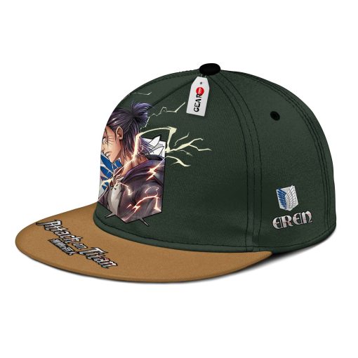 AOT Final Season Eren Snapback Hats Custom Attack On Titan Anime Hat