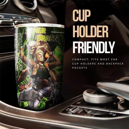 Reiner Braun Tumbler Cup Custom Attack On Titan Car Accessories