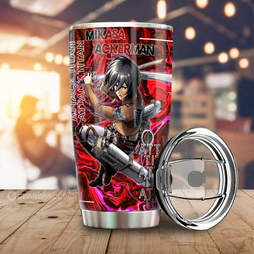 Mikasa Ackerman Tumbler Cup Custom Attack On Titan Car Accessories