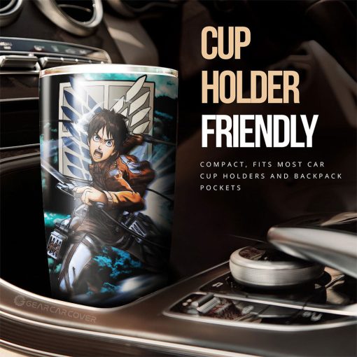 Eren Yeager Tumbler Cup Custom Attack On Titan Anime Car Interior Accessories