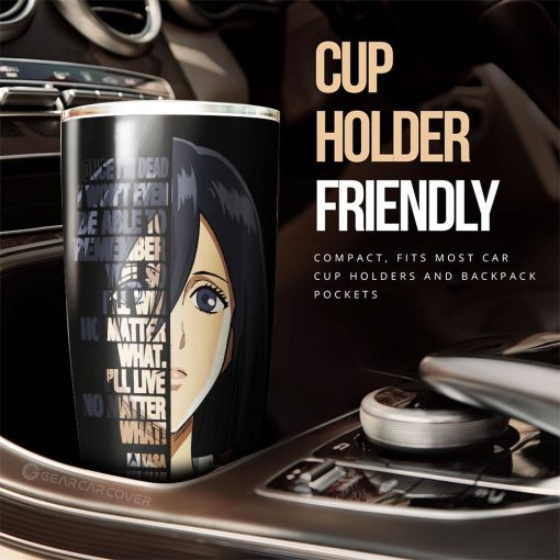 Mikasa Ackerman Quotes Tumbler Cup Custom Attack On Titan Anime Car Accessories