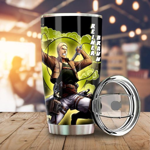 Reiner Braun Tumbler Cup Custom Attack On Titan Anime