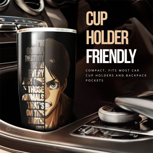 Eren Yeager Quotes Tumbler Cup Custom Attack On Titan Anime Car Accessories