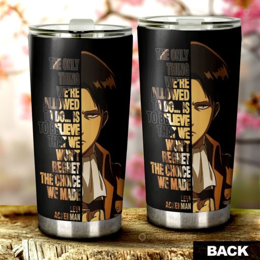 Levi Ackerman Quotes Tumbler Cup Custom Attack On Titan Anime Car Accessories