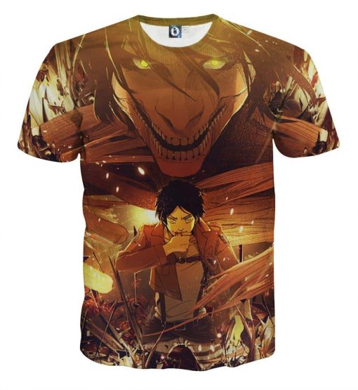 9Heritages 3D Anime Attack On Titan Eren Shifter Transformation Custom Fandom T-Shirt