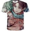 9Heritages 3D Anime Attack On Titan Handsome Levi Custom Fandom T-Shirt