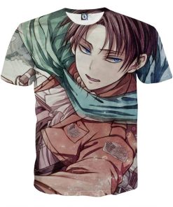 9Heritages 3D Anime Attack On Titan Handsome Levi Custom Fandom T-Shirt