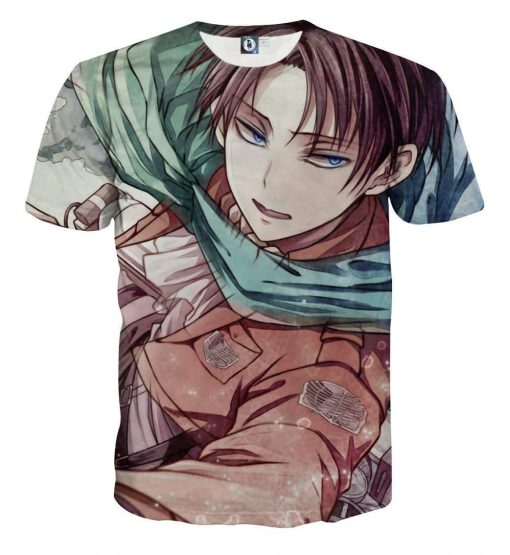 9Heritages 3D Anime Attack On Titan Handsome Levi Custom Fandom T-Shirt