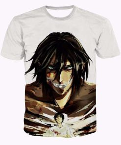 9Heritages 3D Anime Attack On Titan Eren Yeager Jaeger Titan Form Custom Fandom T-Shirt