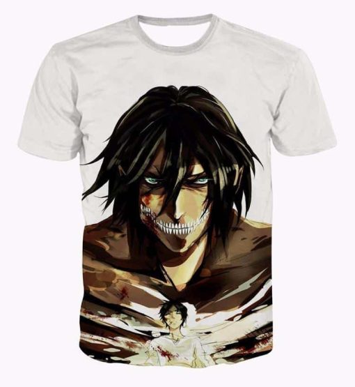 9Heritages 3D Anime Attack On Titan Eren Yeager Jaeger Titan Form Custom Fandom T-Shirt