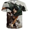 9Heritages 3D Anime Attack On Titan Beaten Levi In Battle Custom Fandom T-Shirt