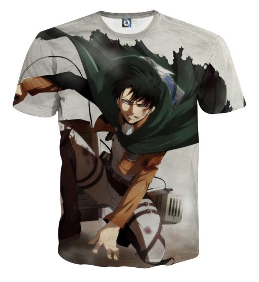 9Heritages 3D Anime Attack On Titan Beaten Levi In Battle Custom Fandom T-Shirt