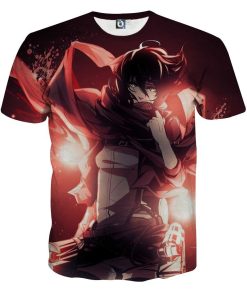 9Heritages 3D Anime Attack On Titan Mikasa Ackerman Custom Fandom T-Shirt