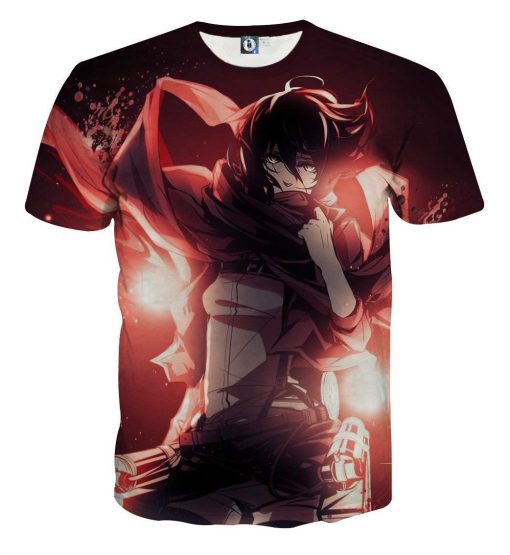 9Heritages 3D Anime Attack On Titan Mikasa Ackerman Custom Fandom T-Shirt