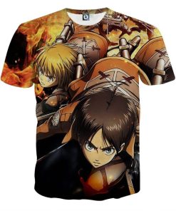 9Heritages 3D Anime Attack On Titan Eren Armin Fighter Custom Fandom T-Shirt