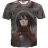 9Heritages 3D Anime Attack On Titan Mikasa Ackerman Custom Fandom T-Shirt