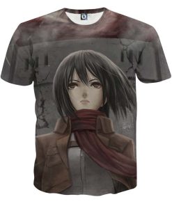 9Heritages 3D Anime Attack On Titan Mikasa Ackerman Custom Fandom T-Shirt