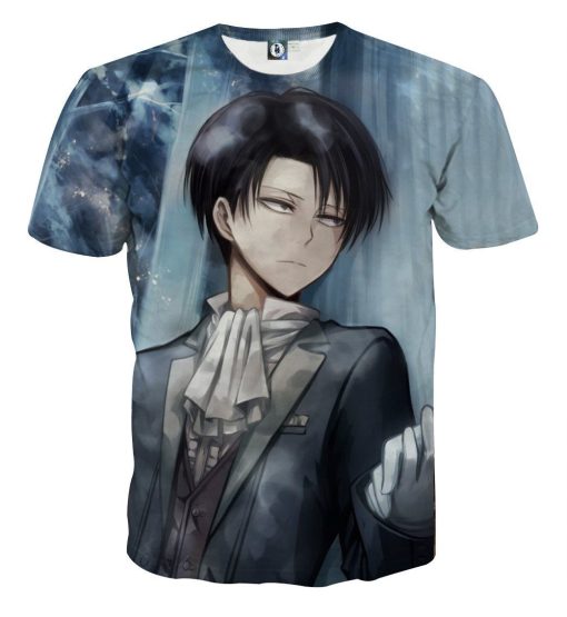 9Heritages 3D Anime Attack On Titan Levi Intimidating Eyes Custom Fandom T-Shirt