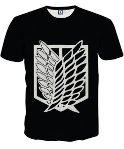 9Heritages 3D Anime Attack On Titan Survey Corps Symbol Custom T-Shirt