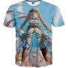 9Heritages 3D Anime Attack On Titan Mikasa Holding Two Swords Custom Fandom T-Shirt