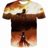 9Heritages 3D Anime Attack on Titan Enormous Walls Custom Fandom T-Shirt