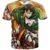 9Heritages 3D Anime Attack On Titan Levi Custom Fandom T-Shirt