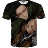 9Heritages 3D Anime Attack On Titan Levi Ackerman Killing Swag Custom Fandom T-Shirt