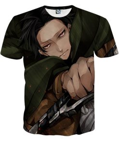 9Heritages 3D Anime Attack On Titan Levi Ackerman Killing Swag Custom Fandom T-Shirt