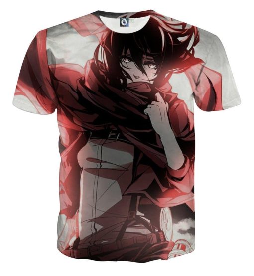 9Heritages 3D Anime Attack On Titan Mikasa Ackerman Custom Fandom T-Shirt