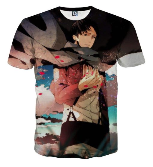 9Heritages 3D AnimeAttack On Titan Levi Captain Custom Fandom T-Shirt