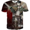 9Heritages 3D Anime Attack On Titan Captain Levi Custom Fandom T-Shirt